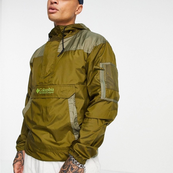Size Small Green packable jacket COLUMBIA Windbreaker - Picture 1 of 16